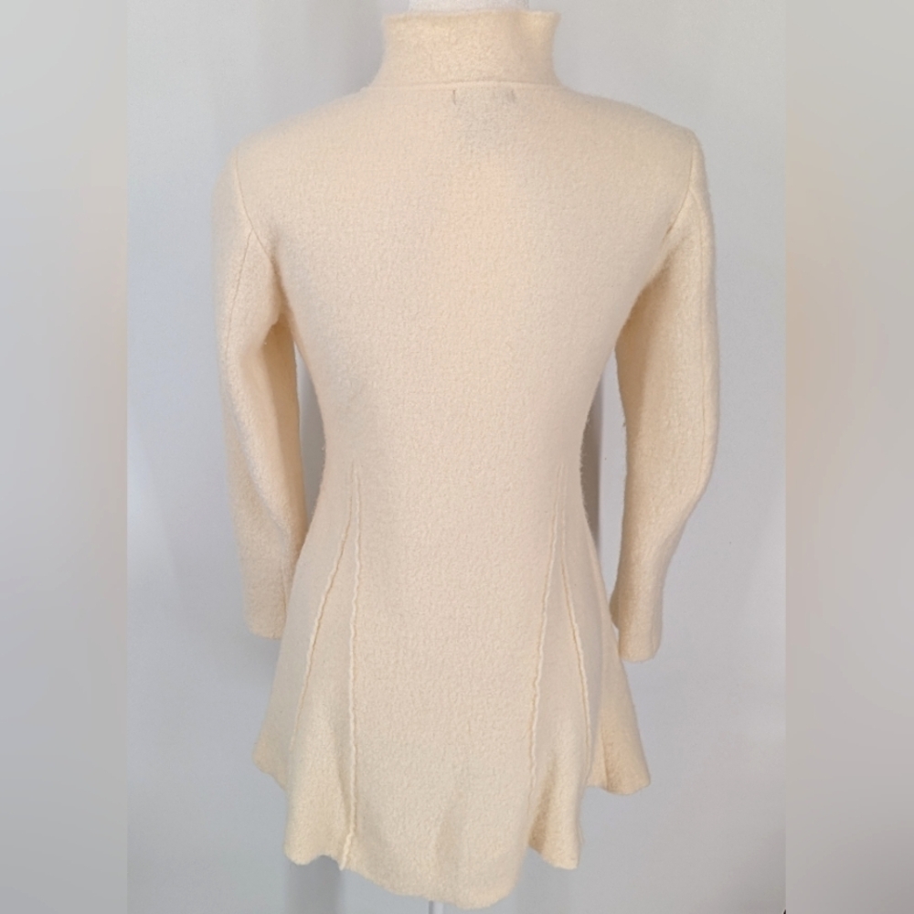 Mythology Vintage 100% Wool Cream Fit And Flare Princess Cardigan Coat Medium - Picture 4 of 6
